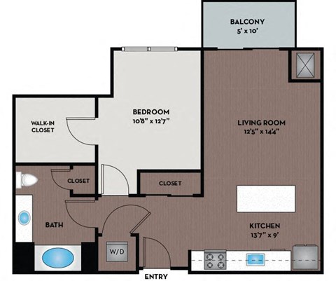 a floor plan of a room with a bedroom and a bathroom